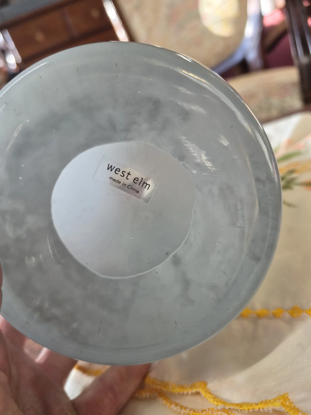 West Elm Gray Iridescent Ceramic Vase